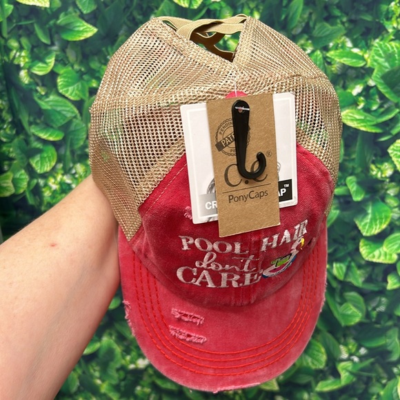 CC Beanie Ponytail Cap with embroidery on the front. - Picture 6 of 6